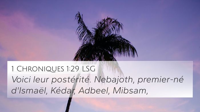 1 Chroniques 1:29 LSG Bible Verse Image