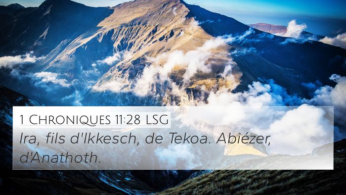 1 Chroniques 11:28 LSG Bible Verse Image