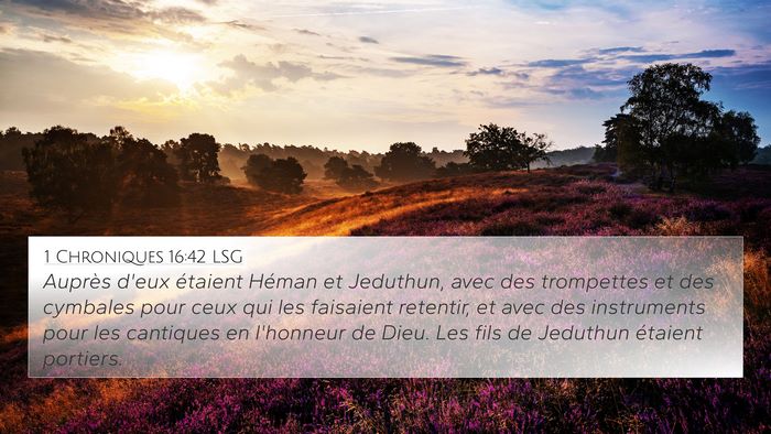 1 Chroniques 16:42 LSG Bible Verse Image