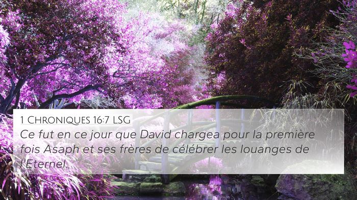 1 Chroniques 16:7 LSG Bible Verse Image
