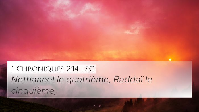 1 Chroniques 2:14 LSG 4K Wallpaper - Nethaneel le quatrième, Raddaï le - 4K Wallpaper Bible Verse