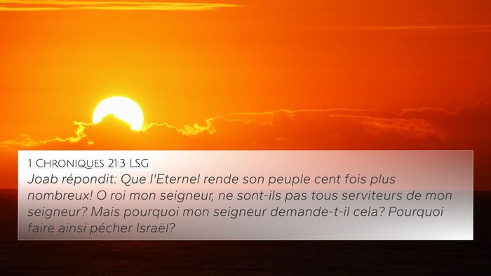 1 Chroniques 21:3 LSG Bible Verse Image