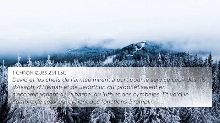 1 Chroniques 25:1 LSG Bible Verse Image