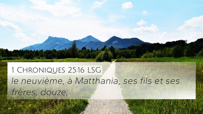 1 Chroniques 25:16 LSG 4K Wallpaper - le neuvième, à Matthania, ses fils et ses - 4K Wallpaper Bible Verse
