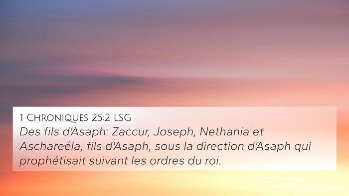 1 Chroniques 25:2 LSG Bible Verse Image