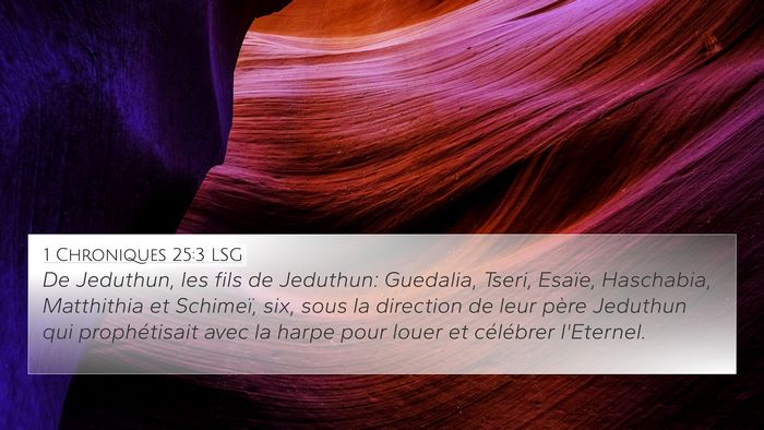 1 Chroniques 25:3 LSG Bible Verse Image