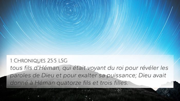 1 Chroniques 25:5 LSG 4K Wallpaper - tous fils d'Héman, qui était voyant du roi pour - 4K Wallpaper Bible Verse