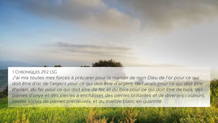 1 Chroniques 29:2 LSG Bible Verse Image