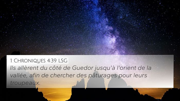 1 Chroniques 4:39 LSG Bible Verse Image