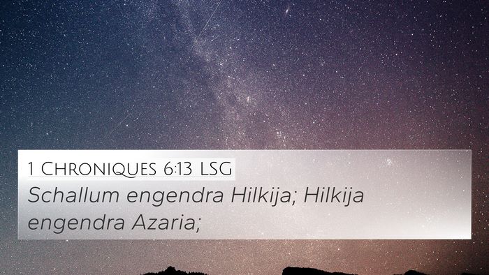 1 Chroniques 6:13 LSG Bible Verse Image