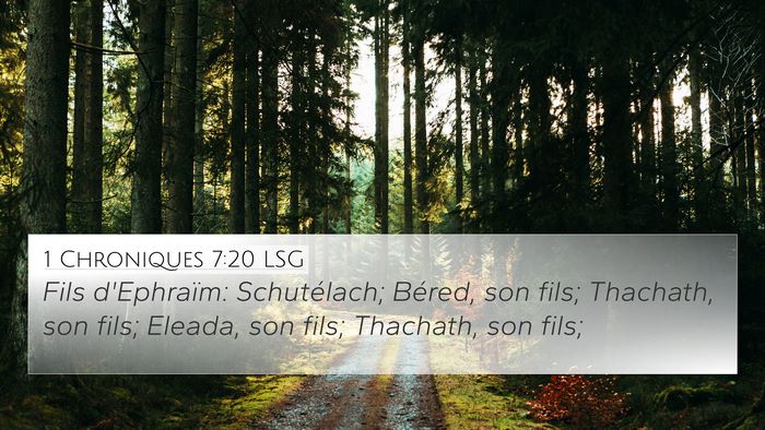 1 Chroniques 7:20 LSG Bible Verse Image