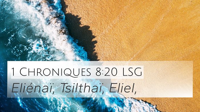 1 Chroniques 8:20 LSG 4K Wallpaper - Eliénaï, Tsilthaï, - 4K Wallpaper Bible Verse