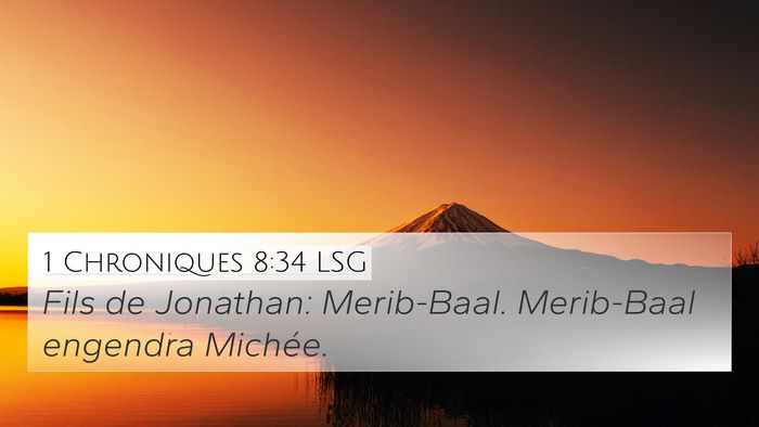 1 Chroniques 8:34 LSG Bible Verse Image