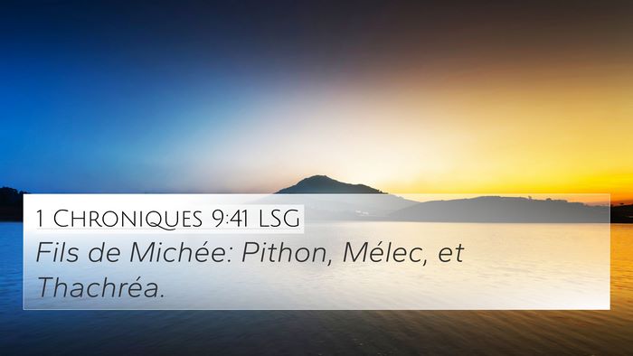 1 Chroniques 9:41 LSG Bible Verse Image