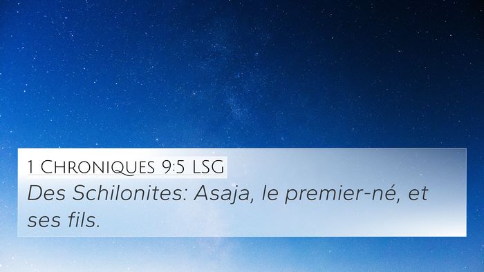 1 Chroniques 9:5 LSG Bible Verse Image