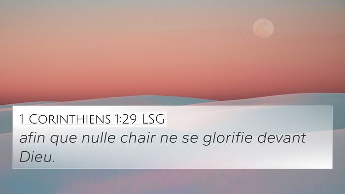 1 Corinthiens 1:29 LSG Bible Verse Image