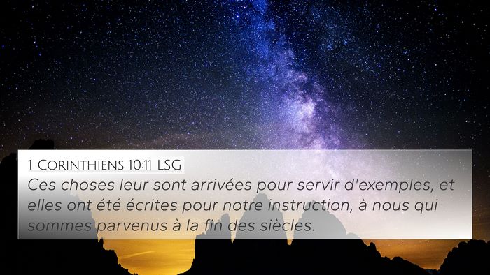 1 Corinthiens 10:11 LSG Bible Verse Image