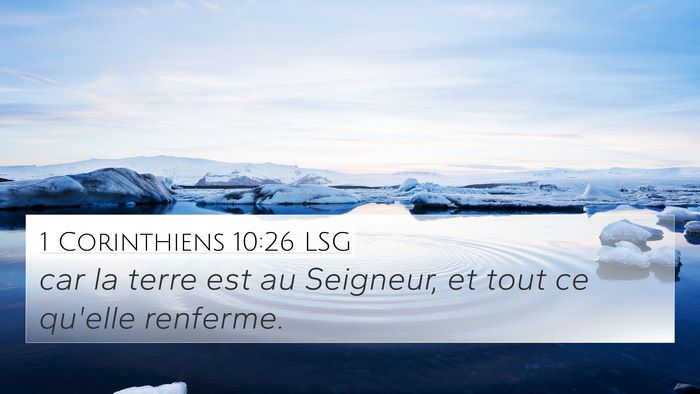 1 Corinthiens 10:26 LSG Bible Verse Image