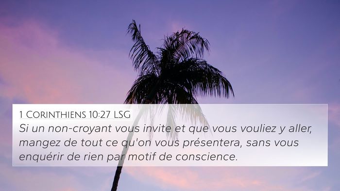 1 Corinthiens 10:27 LSG Bible Verse Image