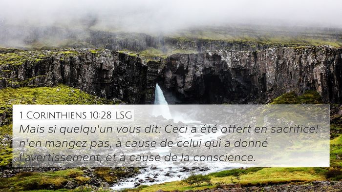 1 Corinthiens 10:28 LSG Bible Verse Image