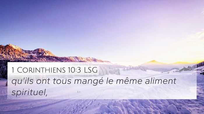 1 Corinthiens 10:3 LSG Bible Verse Image