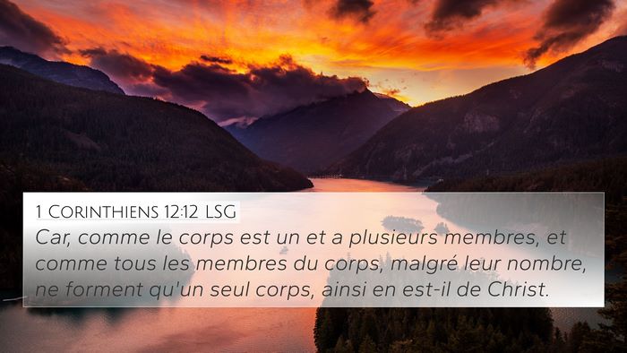 1 Corinthiens 12:12 LSG Bible Verse Image