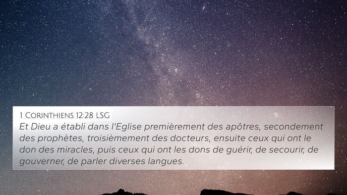 1 Corinthiens 12:28 LSG Bible Verse Image