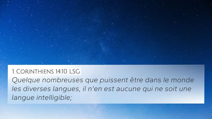 1 Corinthiens 14:10 LSG 4K Wallpaper - Quelque nombreuses que puissent être dans le - 4K Wallpaper Bible Verse