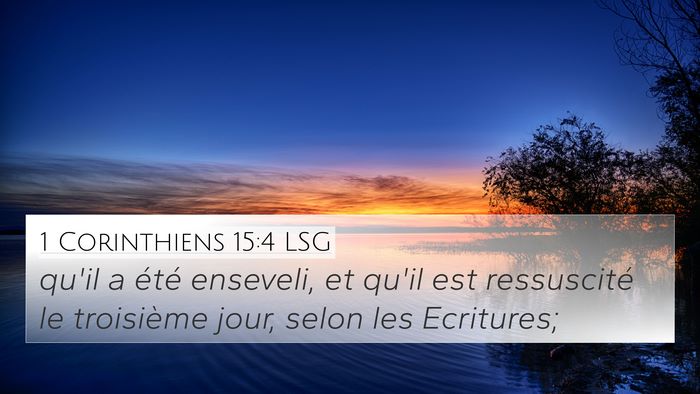 1 Corinthiens 15:4 LSG Bible Verse Image