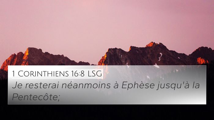 1 Corinthiens 16:8 LSG Bible Verse Image