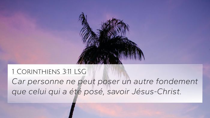 1 Corinthiens 3:11 LSG Bible Verse Image