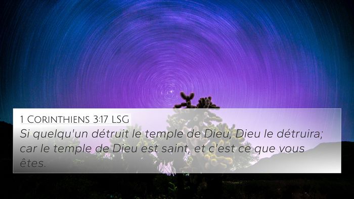 1 Corinthiens 3:17 LSG Bible Verse Image