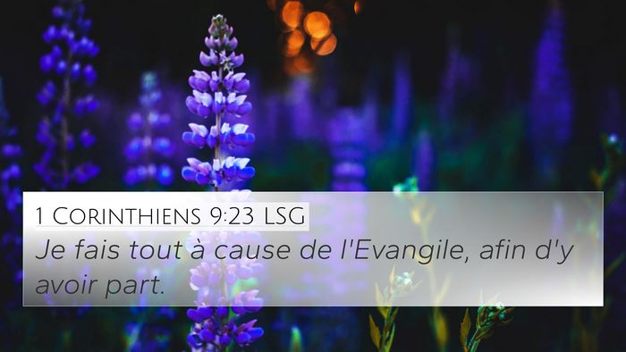 1 Corinthiens 9:23 LSG Bible Verse Image