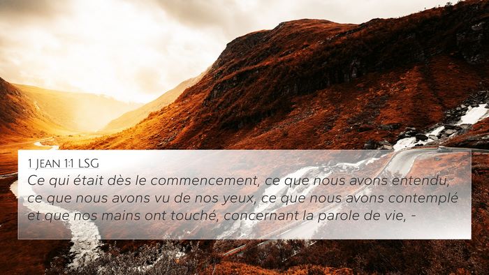1 Jean 1:1 LSG 4K Wallpaper - Ce qui était dès le commencement, ce que nous - 4K Wallpaper Bible Verse