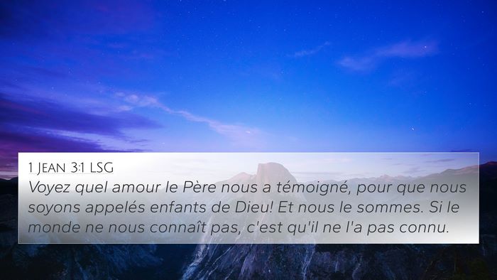 1 Jean 3:1 LSG Bible Verse Image