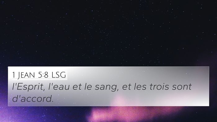 1 Jean 5:8 LSG 4K Wallpaper - l'Esprit, l'eau et le sang, et les trois sont - 4K Wallpaper Bible Verse