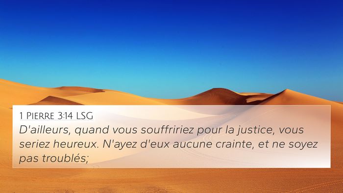 1 Pierre 3:14 LSG Bible Verse Image