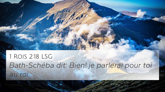 1 Rois 2:18 LSG 4K Wallpaper - Bath-Schéba dit: Bien! je parlerai pour toi au - 4K Wallpaper Bible Verse