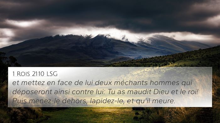 1 Rois 21:10 LSG Bible Verse Image