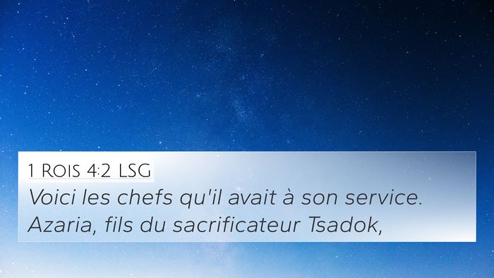 1 Rois 4:2 LSG Bible Verse Image