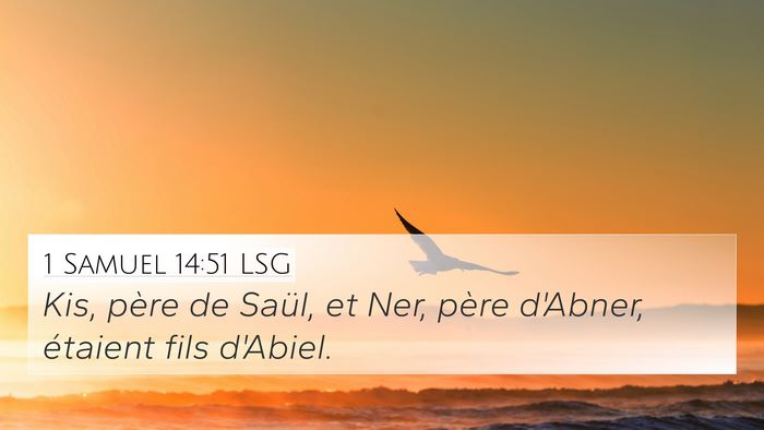 1 Samuel 14:51 LSG 4K Wallpaper - Kis, père de Saül, et Ner, père d'Abner, - 4K Wallpaper Bible Verse