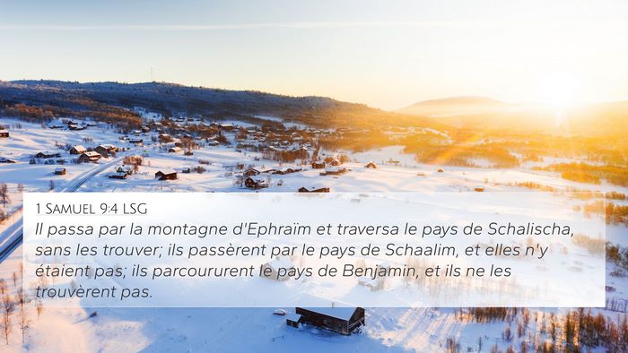 1 Samuel 9:4 LSG 4K Wallpaper - Il passa par la montagne d'Ephraïm et traversa - 4K Wallpaper Bible Verse