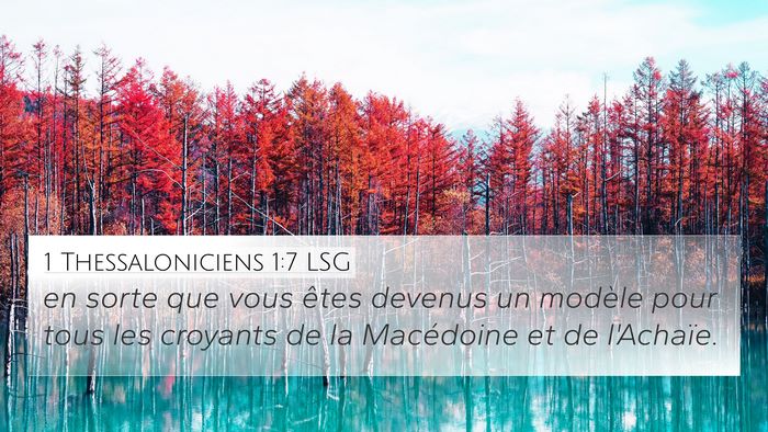 1 Thessaloniciens 1:7 LSG Bible Verse Image