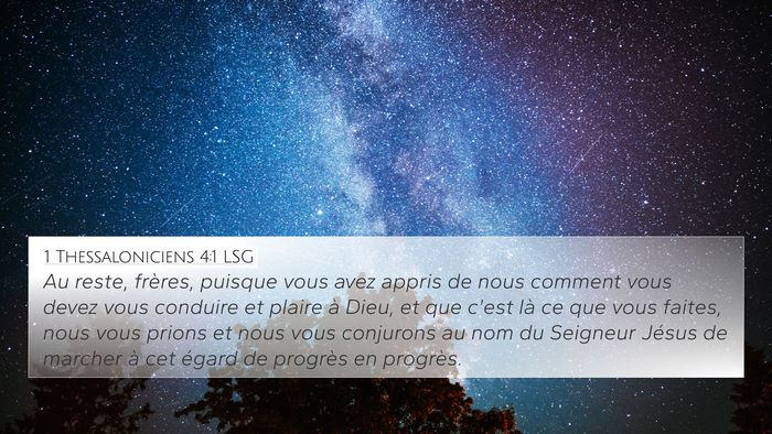 1 Thessaloniciens 4:1 LSG Bible Verse Image