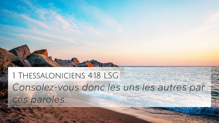 1 Thessaloniciens 4:18 LSG Bible Verse Image