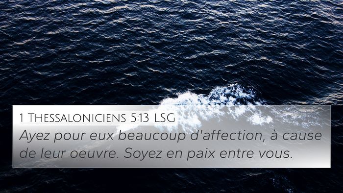 1 Thessaloniciens 5:13 LSG Bible Verse Image