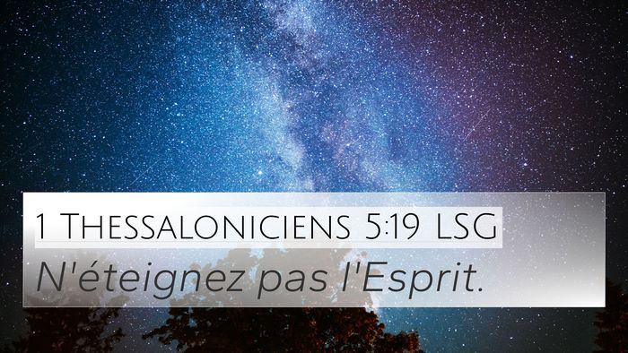 1 Thessaloniciens 5:19 LSG Bible Verse Image