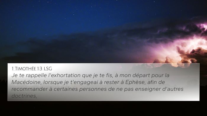 1 Timothée 1:3 LSG Bible Verse Image