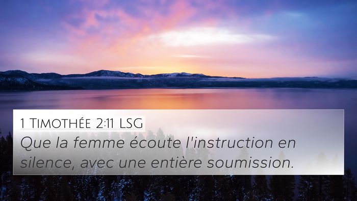 1 Timothée 2:11 LSG Bible Verse Image