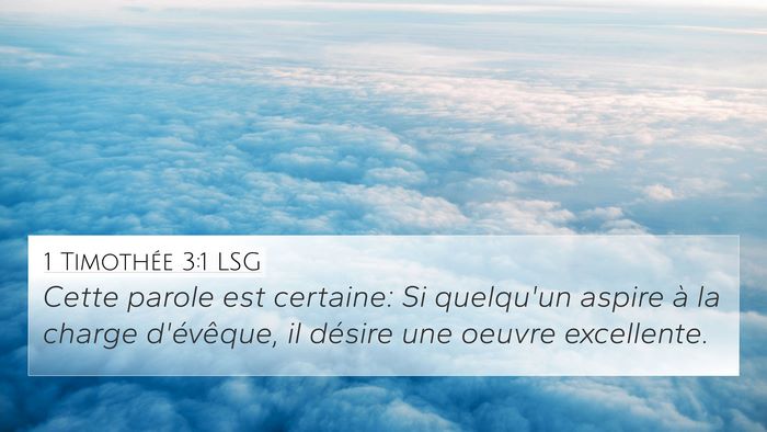 1 Timothée 3:1 LSG Bible Verse Image